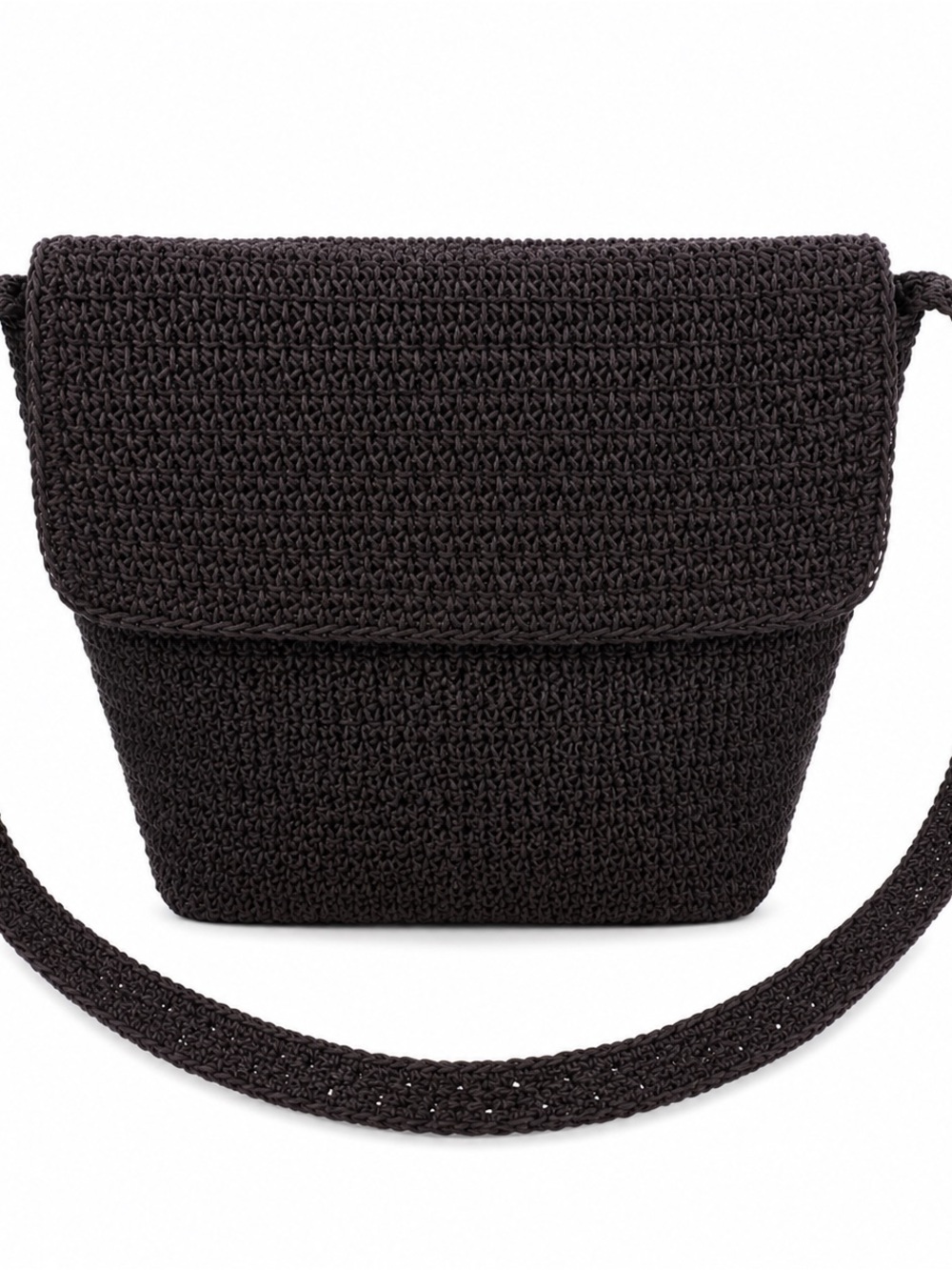 Crochet Brown Crossbody Bag